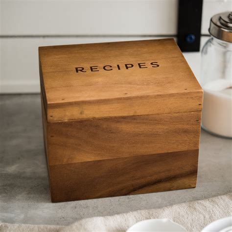 personalized metal recipe box|magnolia recipe box.